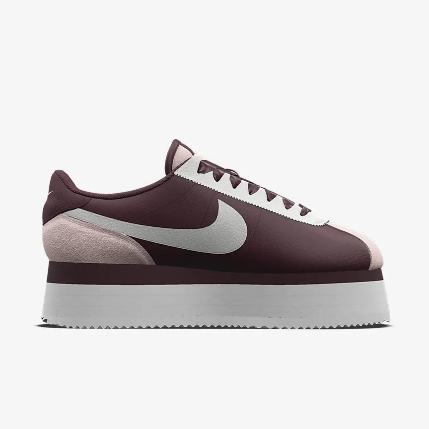 Giày Nike Cortez Platform Unlocked By You Greatest Gift Nữ Trắng Nâu